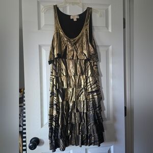 Authentic Michael Kors Ombre Gold and Black Dress Women's Large